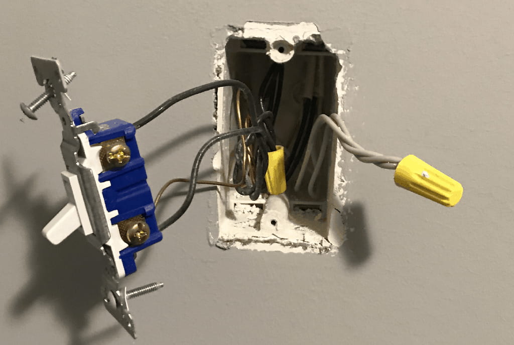 a wall box with all four wires