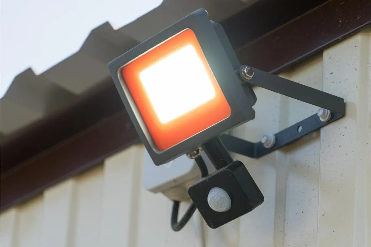 a motion sensor light is on