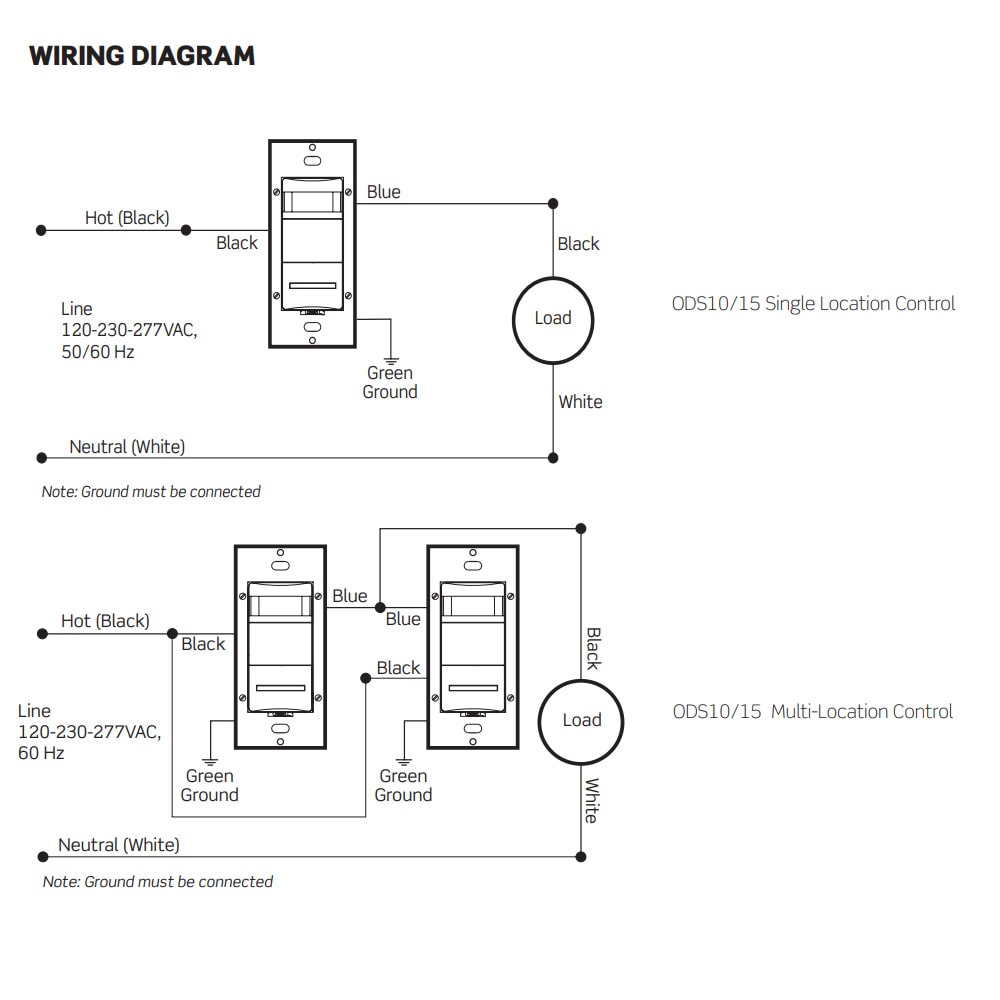 wiring diagram of a single and 3 way motion sensor light switch